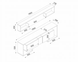 Rose Set mobila living Nuc alb