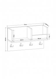 Sameul Raft de perete 72x24x45 alb Stejar