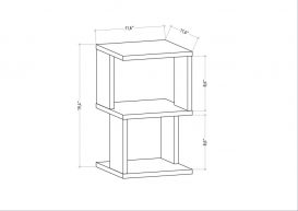 Noptiera Carter 30x30x49 alb stejar inchis