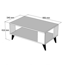 City 2024 Masuta cafea 90x42x54 Nuc inchis negru