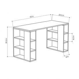 Birou Colmar Teak alb