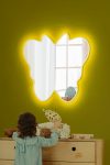 Oglinda Butterfly Silver cu iluminare LED 57x50 Galben