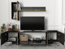 Set mobila living Veyron negru Gold