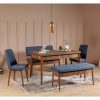 Set de sufragerie Vina pentru 4 persoane Walnut Dark Blue