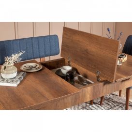 Set de sufragerie Vina pentru 4 persoane Walnut Dark Blue