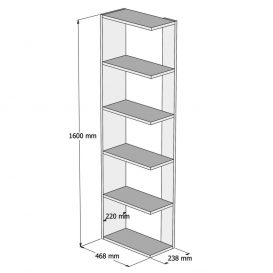 Bibliotecă Tower Nuc alb