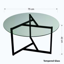 Masuta de cafea Trio Neagra Transparenta