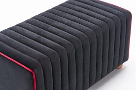 Mabel Puff - negru Puff 80x40x40 Antracit-Roz