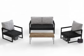 MTLKNP001 Set mobilier de grădină Antracit Negru