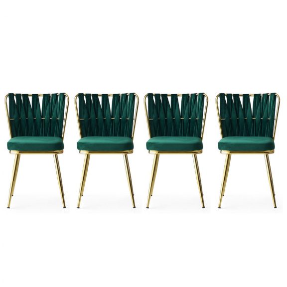 Scaun de sufragerie Kusakli-206V4 Gold Green