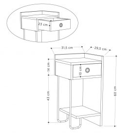 Noptiera Sirius Right 32x30x61 Maro