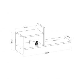 Hisar Raft de perete 79x20x25 nuc antracit