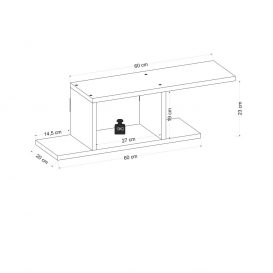 DerenPlus Raft de perete 74x20x23 nuc antracit