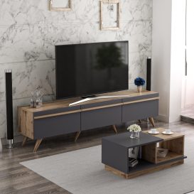 Amsterdam Set de mobilier de zi, Nuc antracit