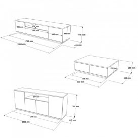 FR18-AW pentru mobilier de living Set de pin Atlantic alb