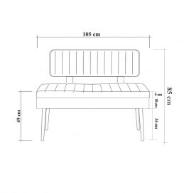 Vina10531 Bancă pin Atlantic Antracit