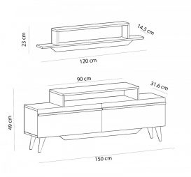 MC607226 Set mobilier living alb