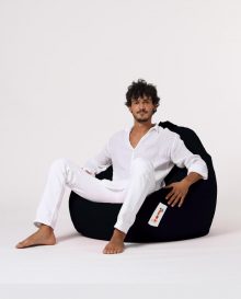 Premium XXL - Fotoliu Beanbag Negru 115x130 Negru