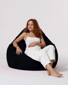 Premium XXL - Fotoliu Beanbag Negru 115x130 Negru