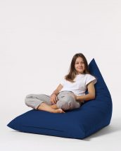   Puf Pyramid Big Bed - Scaun Bean Bag albastru Inchis 145x90x35 albastru Inchis