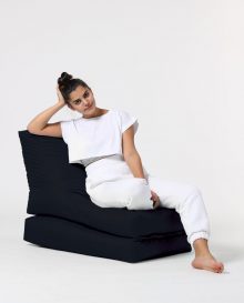 Siesta Sofa Bed Pouf - Fotoliu Beanbag Negru 55x40 Negru