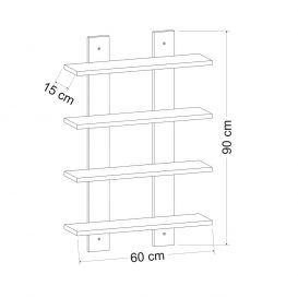 Laurel Raft de perete 60x16x90 Stejar