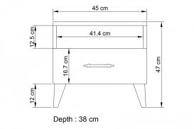 Lavinia 501 Noptiera 45x35x47 alb