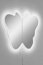 Oglinda Butterfly Silver cu iluminare LED 57x50 alb