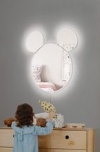 Oglinda Mickey Silver cu iluminare LED 53x50 alb