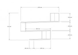 Penne Raft de perete 120x20x71 alb