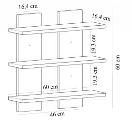 Leila Raft de perete 46x16x60 Stejar safir alb