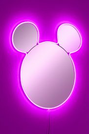 Oglinda Mickey Silver cu iluminare LED 53x50 Roz