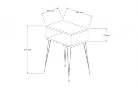 Noptiera Tenby 45x30x63 Stejar negru