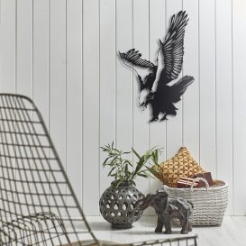 Decor metalic Eagle Wall 52x40 Negru