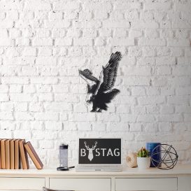 Decor metalic Eagle Wall 52x40 Negru