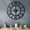 Circle XL Ceas decorativ de perete metalic 70x70 Negru