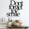 Dont Forget To Smile Decor metalic de perete 70x67 Negru