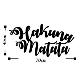 Hakuna Matata Decor metalic de perete 70x35 Negru