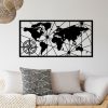 World Map Large 2 Decor metalic de perete 120x60 Negru