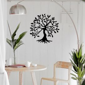 Tree 3 Decor metalic de perete 60x60 Negru