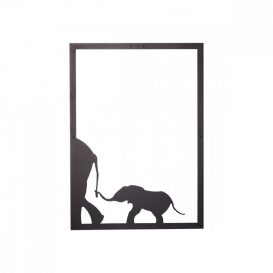 Elephant Family Decor metalic de perete 45x65 Negru