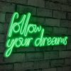 Follow Your Dreams - Verde Iluminare decorativă LED din plastic 60x2x32 Verde