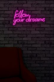 Follow Your Dreams - Roz Iluminat decorativ din plastic LED 60x2x32 Roz