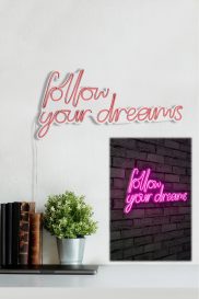 Follow Your Dreams - Roz Iluminat decorativ din plastic LED 60x2x32 Roz