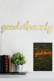 Good Vibes Only - Galben Iluminare decorativă LED din plastic 76x2x19 Galben