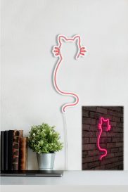 Cat - Roz Iluminat decorativ LED din plastic 22x2x48 Roz