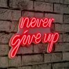 Never Give Up - Roșu Iluminare LED decorativă din plastic 40x2x23 Roșu