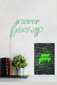 Never Give Up - Verde Iluminare decorativă LED din plastic 40x2x23 Verde