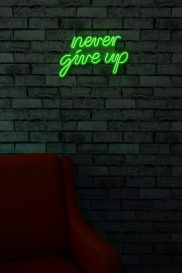 Never Give Up - Verde Iluminare decorativă LED din plastic 40x2x23 Verde