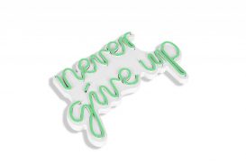 Never Give Up - Verde Iluminare decorativă LED din plastic 40x2x23 Verde